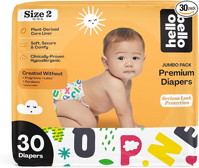 Hello Bello Premium Baby Diapers Size 2, Extra-Absorbent, Hypoallergenic Baby by HelloBello
