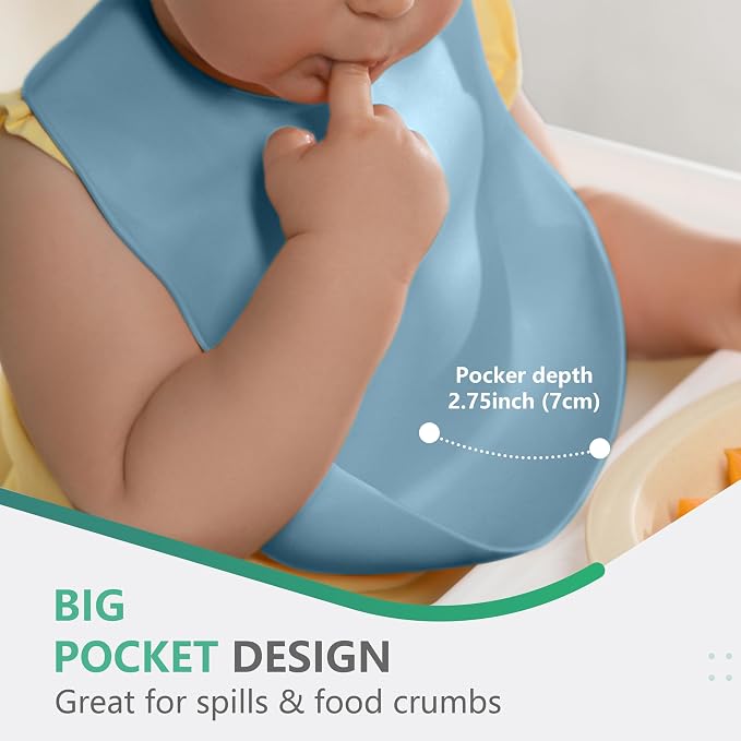 Cuddle Campus Set of 3 Silicone Bibs - Image 4