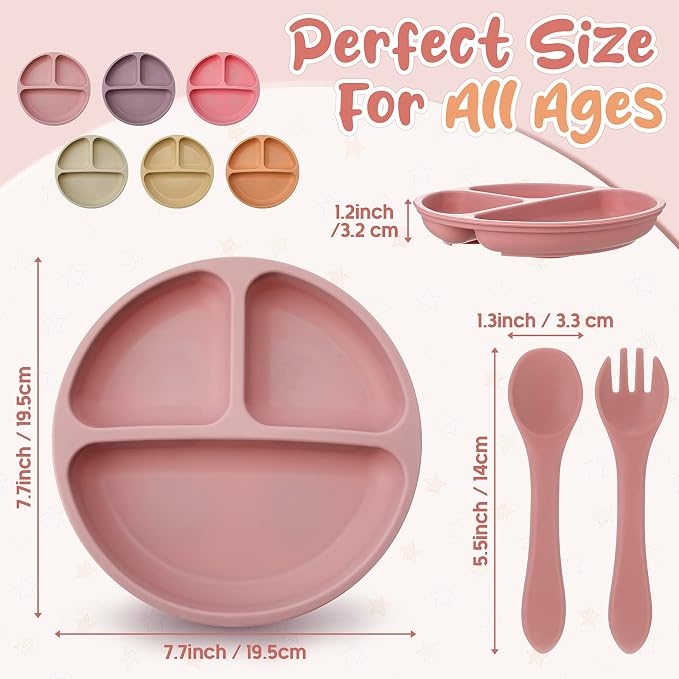 Meanplan 6 Pack Suction Plates for Toddlers - Image 2