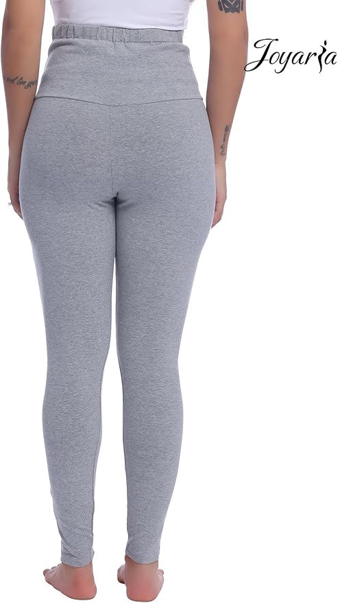 Joyaria Maternity Leggings Over The Belly Cotton Pregnancy Tight Pants Stretchy - Image 3