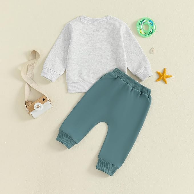 Nyapruwe Toddler Baby Boy Fall Outfit Funny Print Long Sleeve Sweatshirt - Image 7