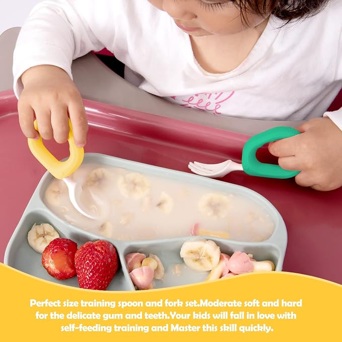Baby Self Feeding Training Spoon and Fork Set - Image 5