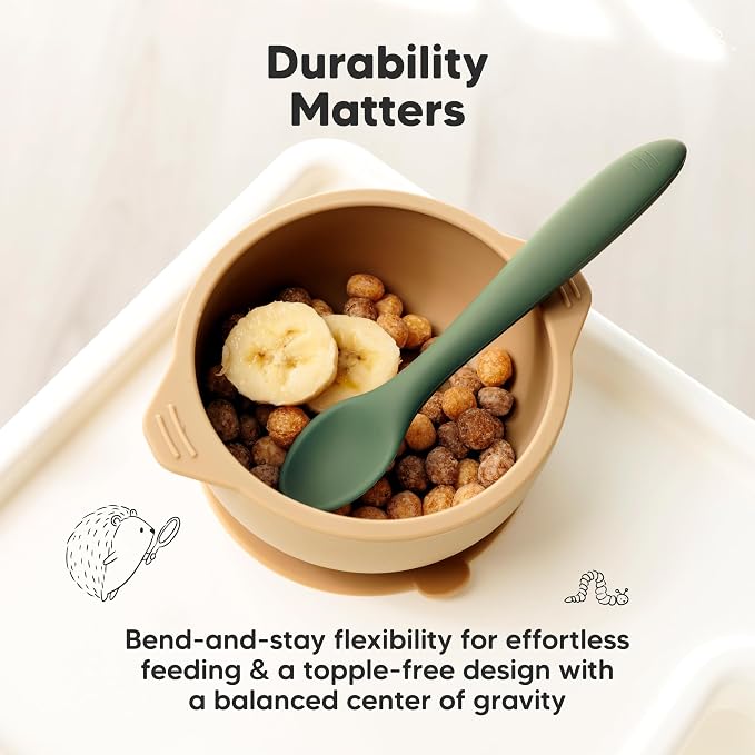 KeaBabies Silicone Baby Spoons, Self Feeding 6-12 months - Image 7