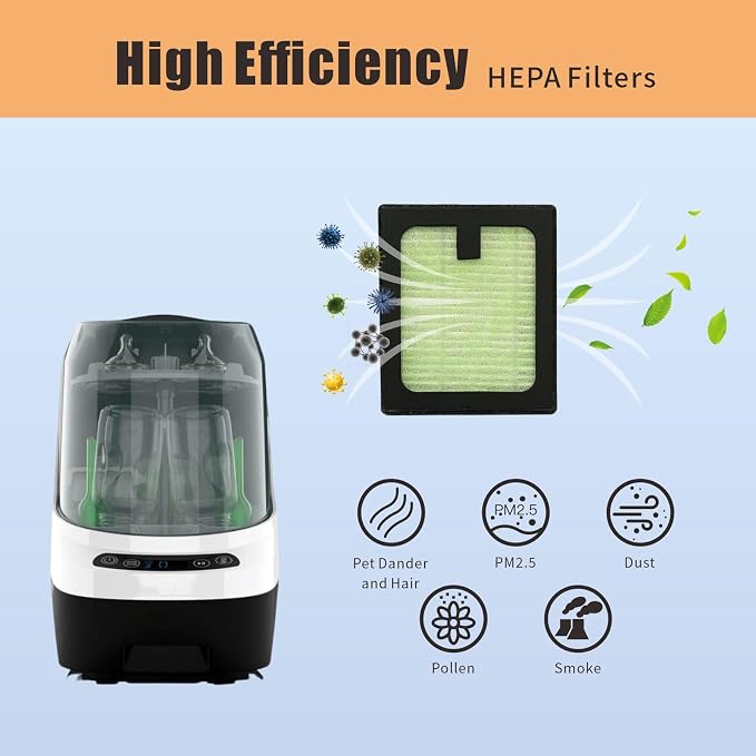 4 Pack HEPA Filter Replacement for Baby Brezza Baby Bottle Washer Pro, High - Image 2