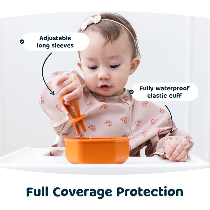 Tiny Twinkle Mess Proof Baby Bib, Waterproof Smock Baby Bib - Image 3