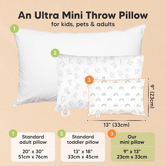 Mini Toddler Pillow with Pillowcase - Image 2