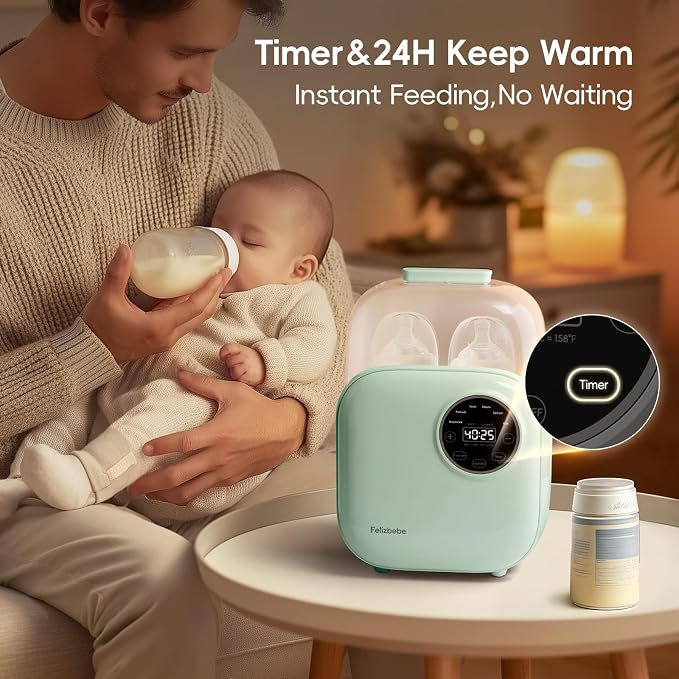Baby Bottle Warmer, Felizbebe 10-in-1 Double Bottle Warmer - Image 7