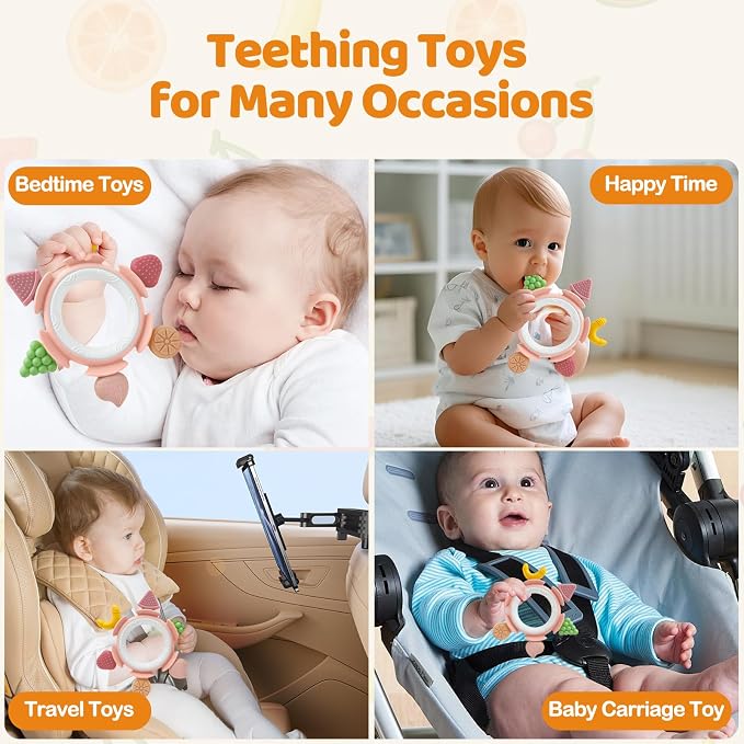 Baby Teething Ring Toy for 3–12 Months, Silicone Infant Teether for Sore Gum - Image 7