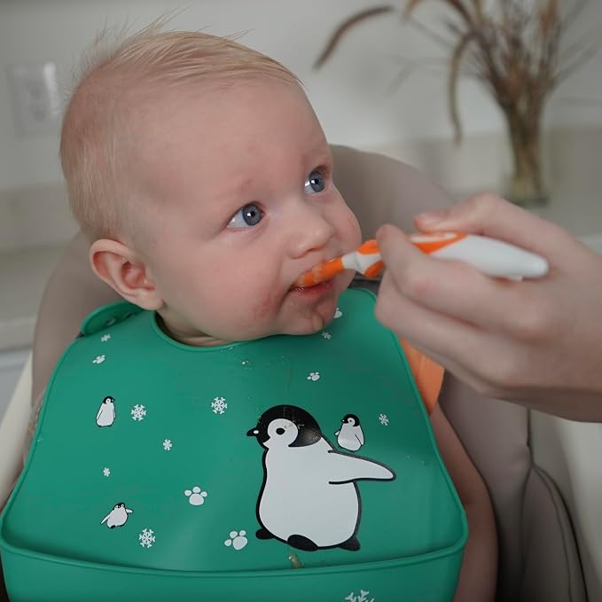 Silicone Baby Bibs Unisex, Self-Feeding, Catch-all Large Pocket, 6-48 months - Image 7