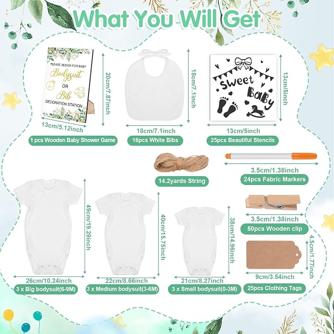 151 Pcs Baby Shower Game Decorations Kit - Image 4