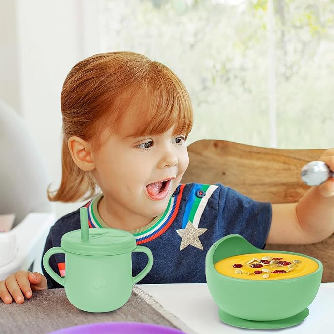 100% Silicone Baby Feeding Set, BPA Free Baby Dishes Set - Image 7