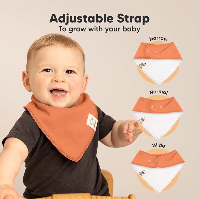 8-Pack Organic Baby Bandana Bibs - Image 3