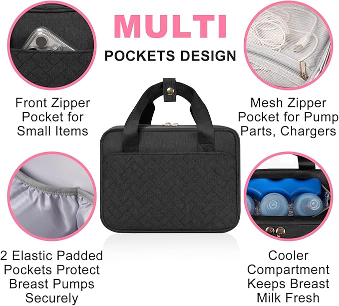 Wearable Breast Pump Bag with Insulated Breastmilk Cooler - Image 4