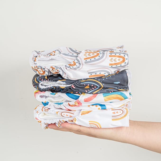 HappyFlute 9 Sets Newborn Baby Cloth Pocket Diapers Adjustable Reusable - Image 7