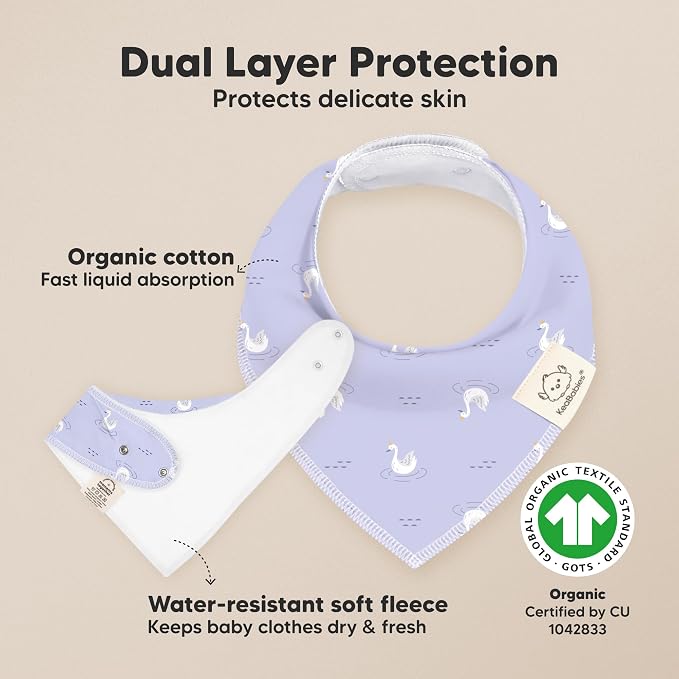 8-Pack Organic Baby Bandana Bibs - Image 2