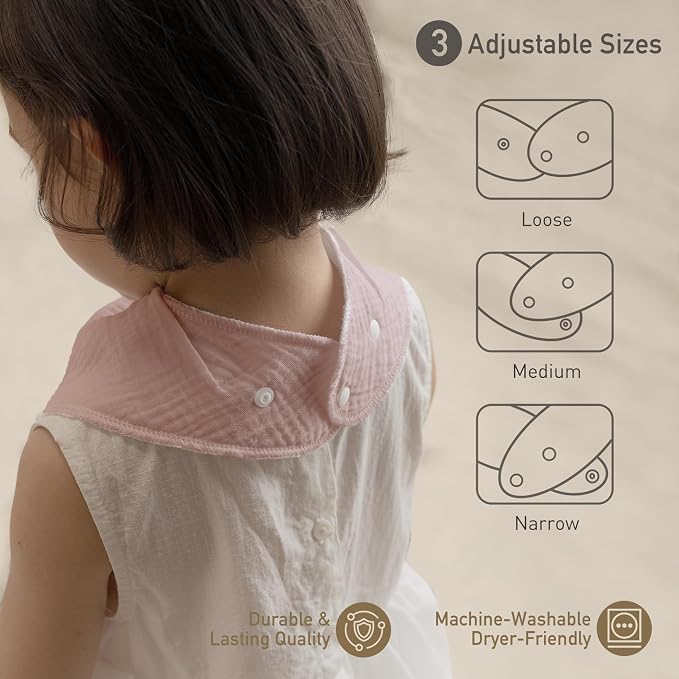 Muslin Baby Bibs 8 Pack, Baby Bandana Drool Bib - Image 5