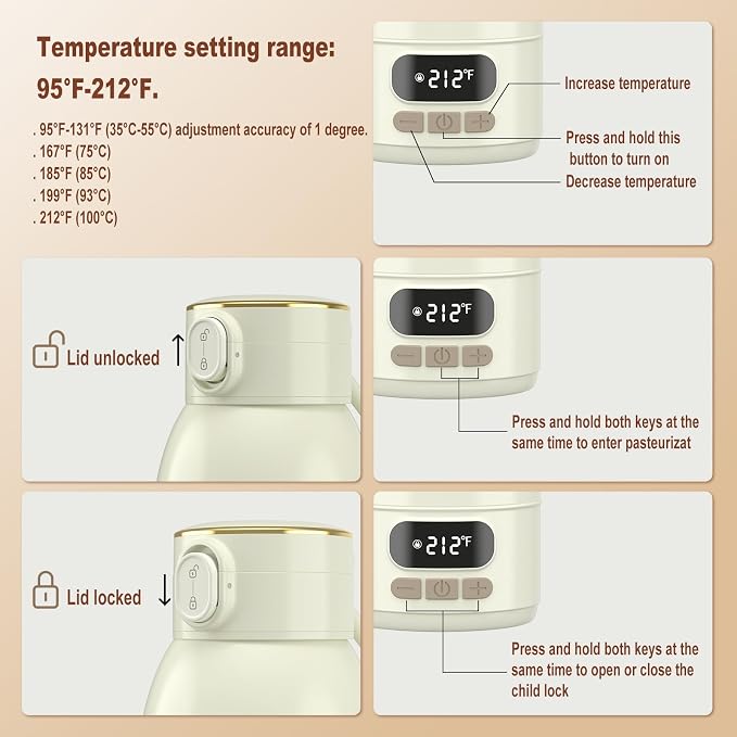 Portable Bottle Warmer for Travel-Various Heating Modes for Breast Milk& - Image 5