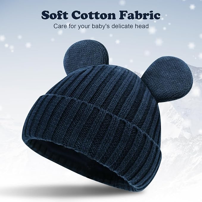 Toddler Boy Winter Beanie Baby Knit Hat Warm Girl Beanies Newborn Cute Hats - Image 2