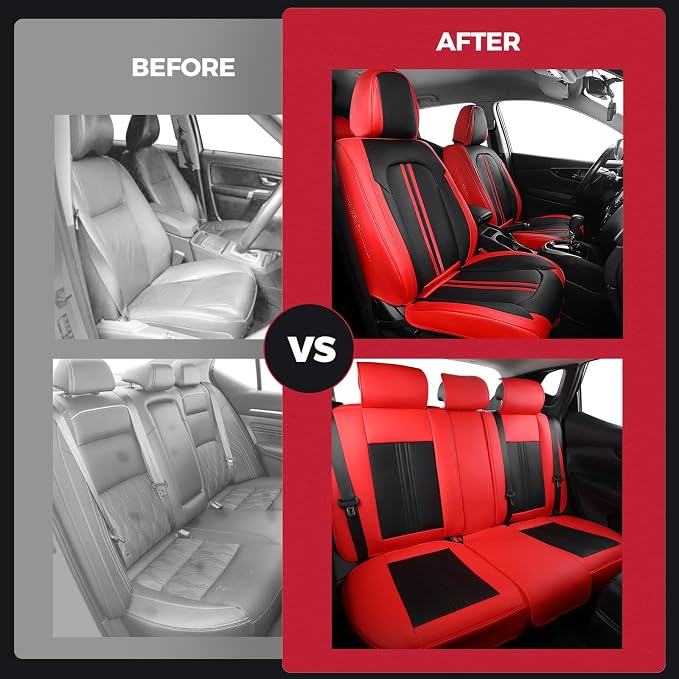 FREESOO Car Seat Covers Full Set, Leather Seat Covers - Image 6