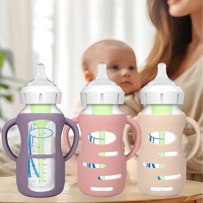 BUSOHA 3 Pack Silicone Sleeves for Dr. Brown's Glass Baby Bottles - Image 4
