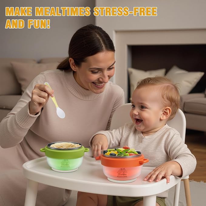 Baby Bowl with Suction, Premium Food Grade 304 Stainless Steel, Thermo-Color - Image 8