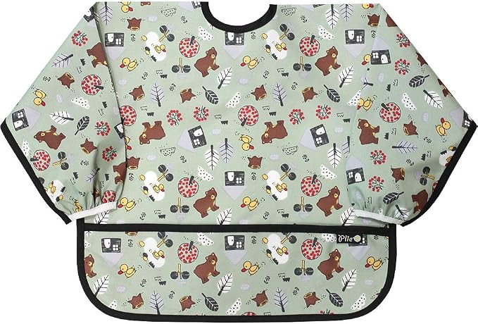 Long Sleeve Waterproof Bib for Toddlers – Feeding Smock for Baby Mealtime by Plie