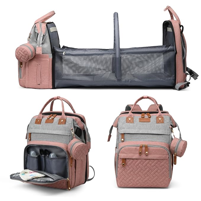 Jeryswet Baby Diaper Bags with Changing Station, Waterproof Large Capacity by Unknown