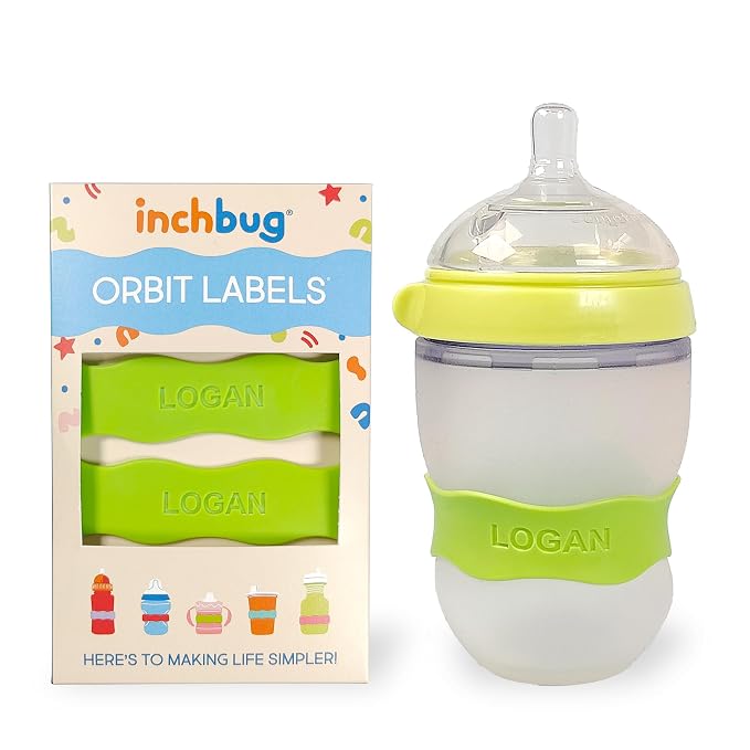 InchBug Orbit Labels Baby Bottle and Water Bottle Silicone Name Bands – - Image 2