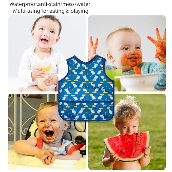 Joyo roy Mess Proof Baby Bibs for Eating Waterproof Toddler Bibs 1-3 Years Soft - Image 6