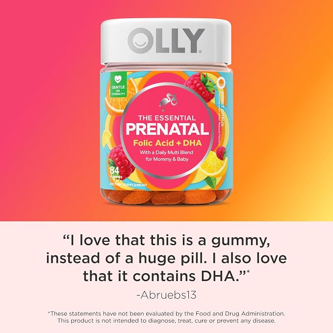 OLLY Essential Prenatal Gummy Multivitamin, Folic Acid, Vitamin D, Omega 3 DHA - Image 6