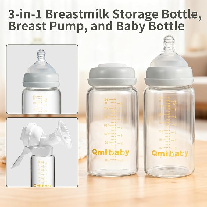 Breast Milk Storage Bottles 240ml 8oz BPA-Free Leak-Proof Baby Bottle - Image 3