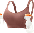 Pumping Bra Hands Free Zip Opening Seamless Nursing Bras by HOFISH