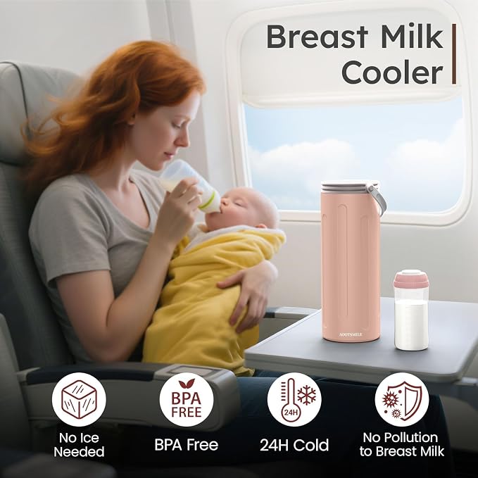 Portable Breast Milk Cooler for Travel, 22oz Large Capacity Breastmilk Chiller - Image 2
