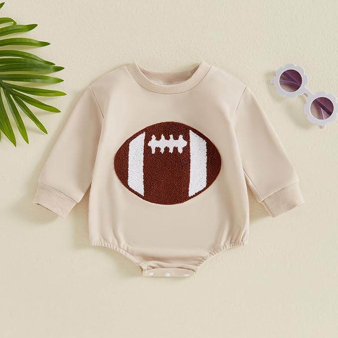 VISGOGO Newborn Infant Baby Boy Girls Oversized Romper Little Dude Sweater - Image 2