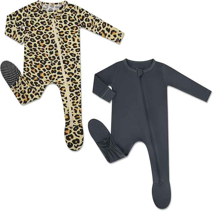 HAPIU Rayon from Bamboo Baby Footed Pajamas, 2 Way Zipper YKK, Footie by HAPIU