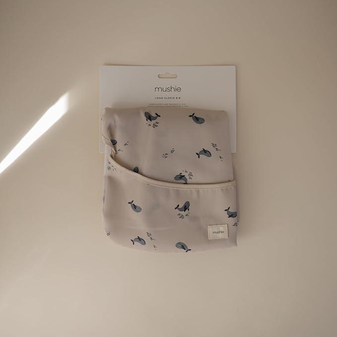 mushie Long Sleeve Baby Bib | Water Resistant Adjustable Fit - Image 4