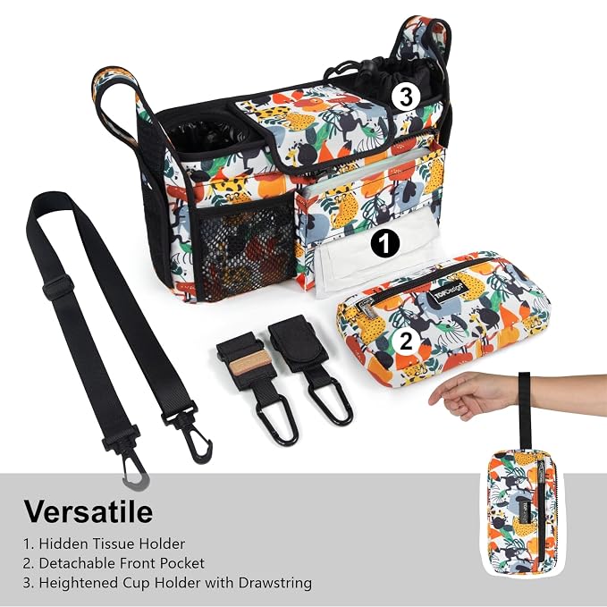 TOPDesign Universal Baby Stroller Organizer, Stroller Caddy - Image 2