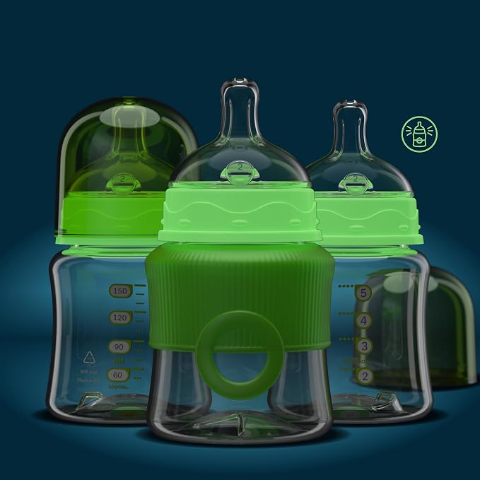 Smilo Baby Bottle Set with Stage 0 Slow Flow Anti Colic Nipple, 5 Oz / 150 ml - Image 3