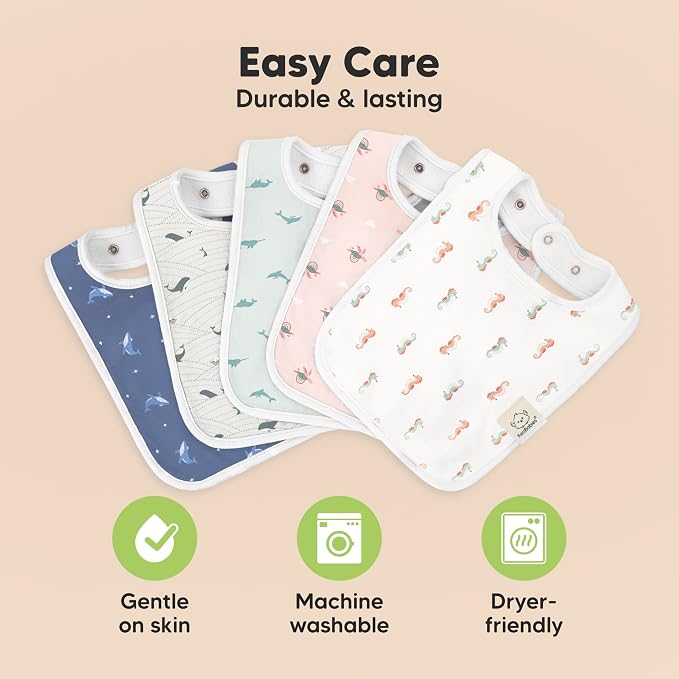 KeaBabies 8-Pack Organic Baby Bibs - Image 7