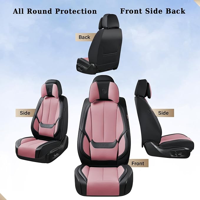 Coverado Universal Seat Covers Front, Waterproof Nappa Leather Car Seat Covers - Image 2
