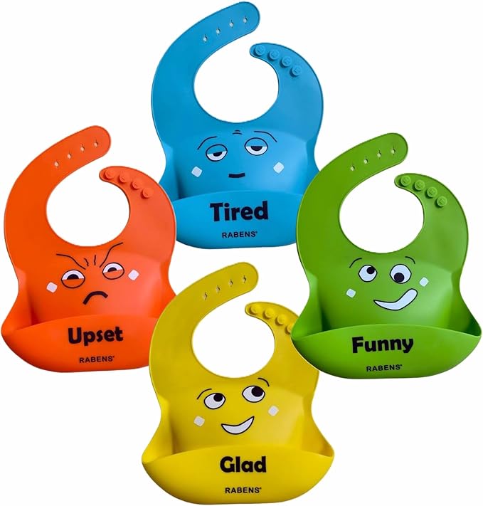 MY FIRST EMOTIONS Set of 4 Silicone Bibs by Unknown