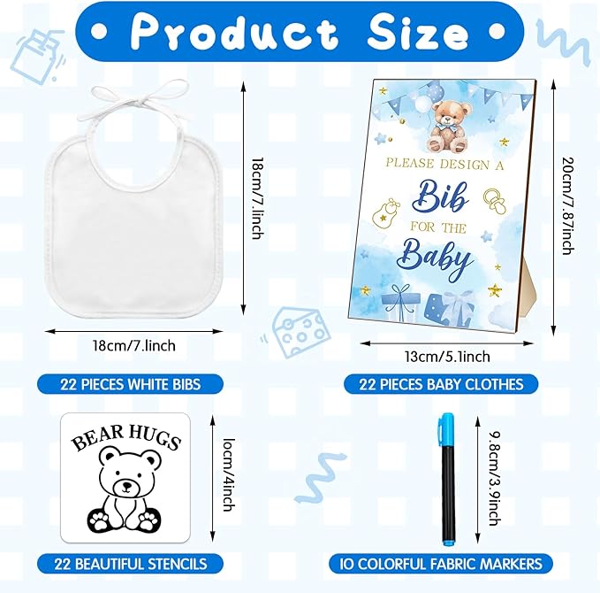 Newwiee 55 Pcs White Bibs for Baby Decorating Design a Bib Decorate Plain - Image 2