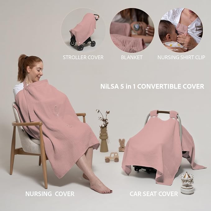 Nilsa 5-in-1 Muslin Nursing Cover up - Image 4