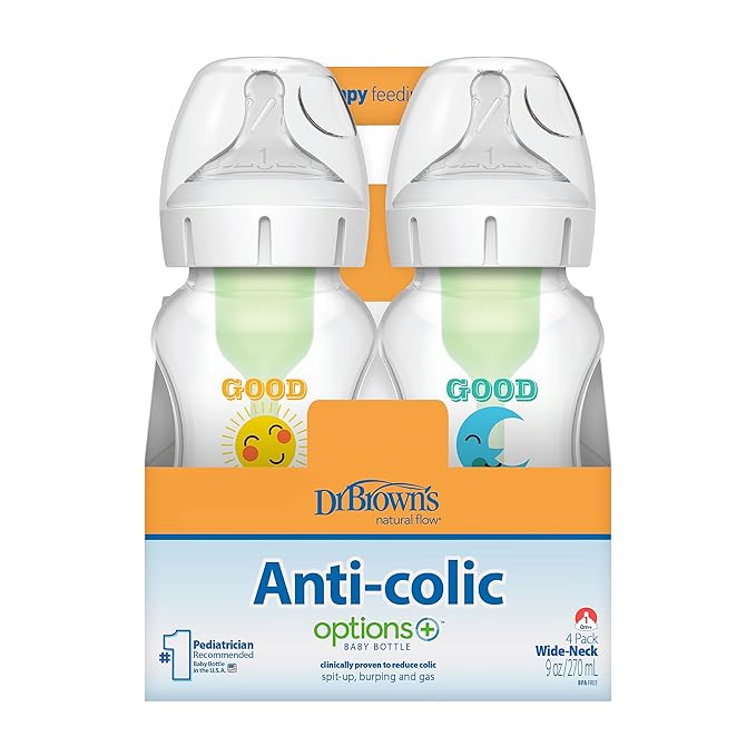 Dr. Brown's Natural Flow Anti-Colic Options+ Wide-Neck Baby Bottles, 9 oz/270 mL - Image 5