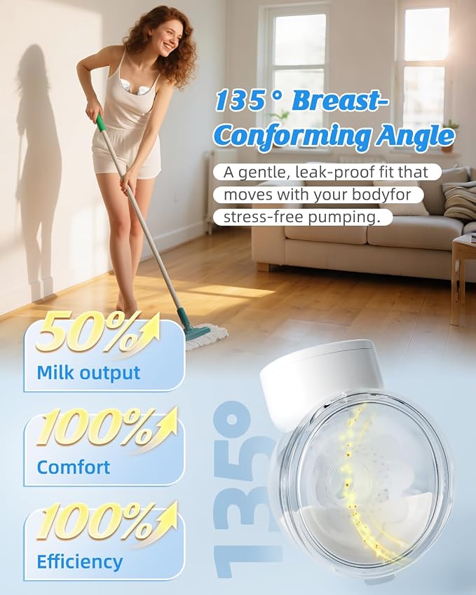 ANWIKE Hands Free Breast Pump Ultra-Light 230g, Wearable Breastfeeding Pump - Image 2