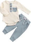 fhutpw Baby Boy Clothes 3 6 12 18 Months Ribbed Knitted Long Sleeve Romper and by fhutpw