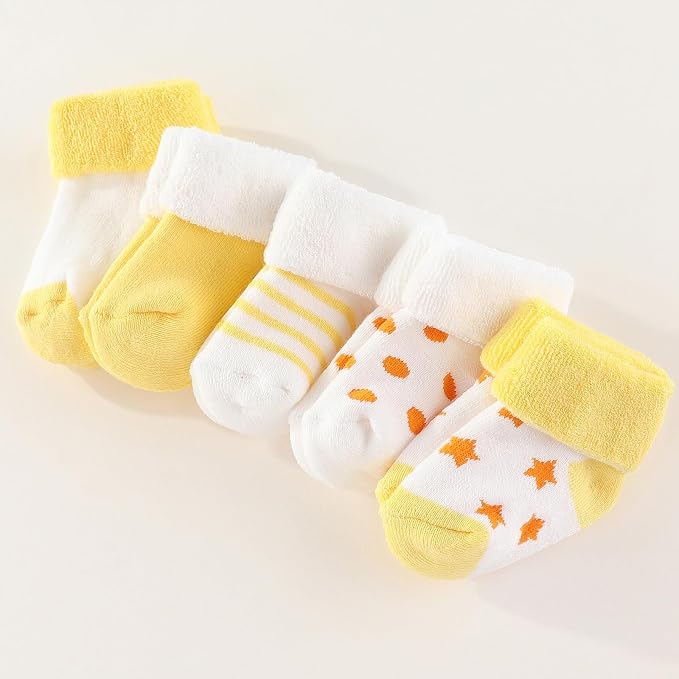 Newborn Baby Boy Girl Caps Mittens Socks Set Cotton Baby Essentials Accessories - Image 4