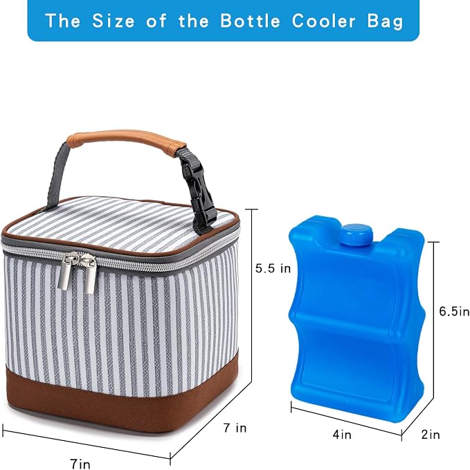 Breastmilk Cooler Bag with Ice Pack Fits 4 Baby Bottles Up to 5 Ounce, Baby - Image 5