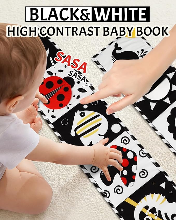 Tummy Time Toys, High Contrast Baby Book - Image 5