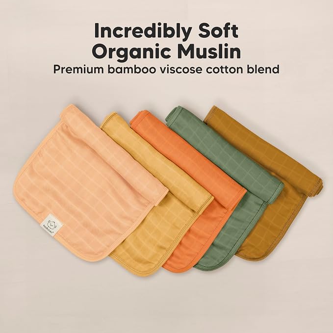 5-Pack Cotton Muslin Burp Cloths Baby Girls, Boys - Image 4